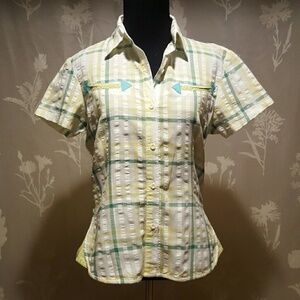 NWT Yellow Gridline Plaid Tartan Shirt Blouse